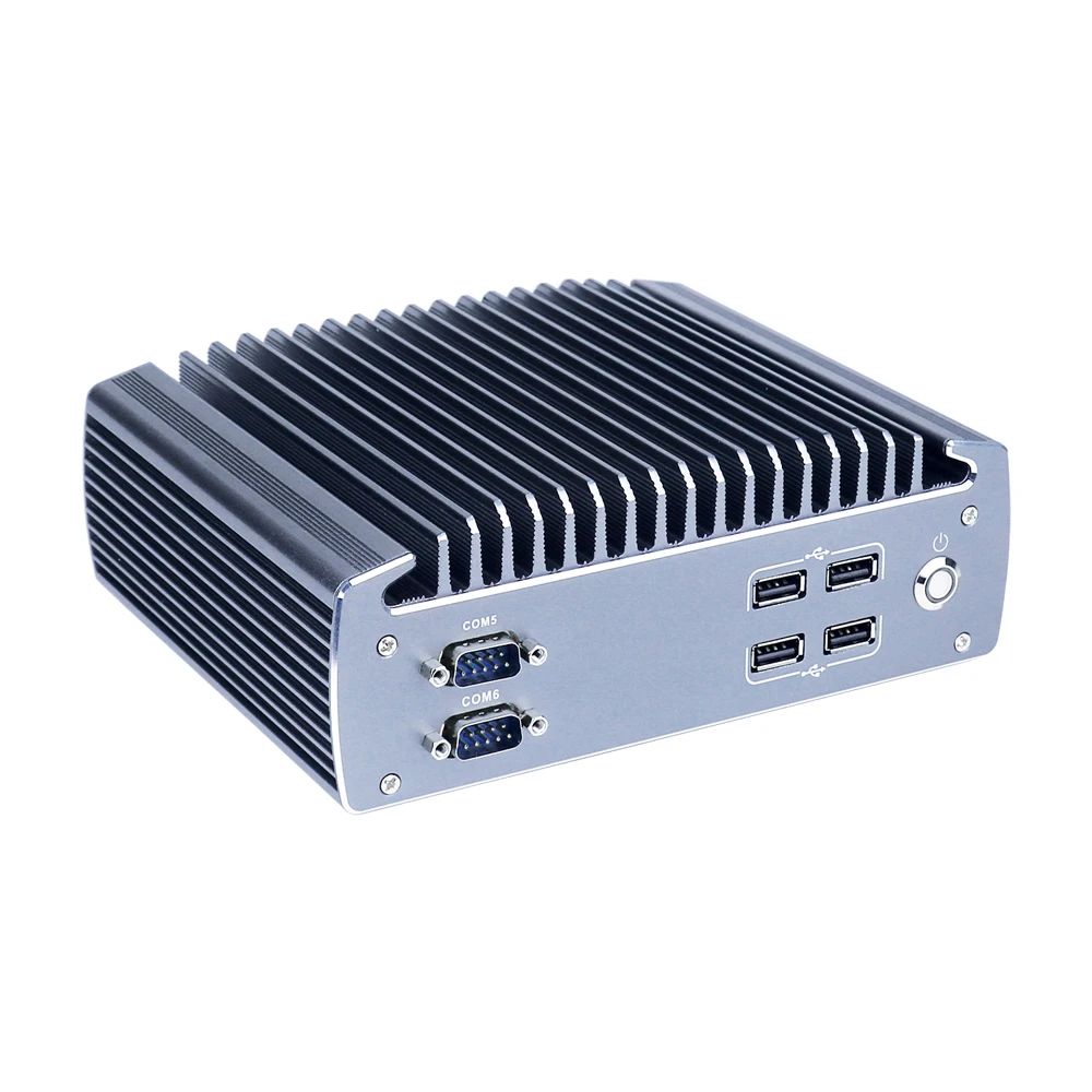 HUNSN Fanless PC อุตสาหกรรมคอมพิวเตอร์ขนาดเล็ก,IPC,IX10, I3/I5/I7,windows 11/ Linux Ubuntu, 6COM,VGA, HD, 2 X I211-AT LAN,ซิมสล็อต