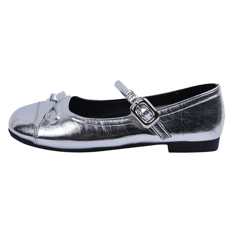 แบนด้านล่าง Mary Jane รองเท้าผู้หญิงฤดูร้อนสไตล์ใหม่บัลเล่ต์สไตล์ SLIP-ON รอบ Toe ภาษาฝรั่งเศสคําสไตล์การจับคู่กระโปรงรองเท้า