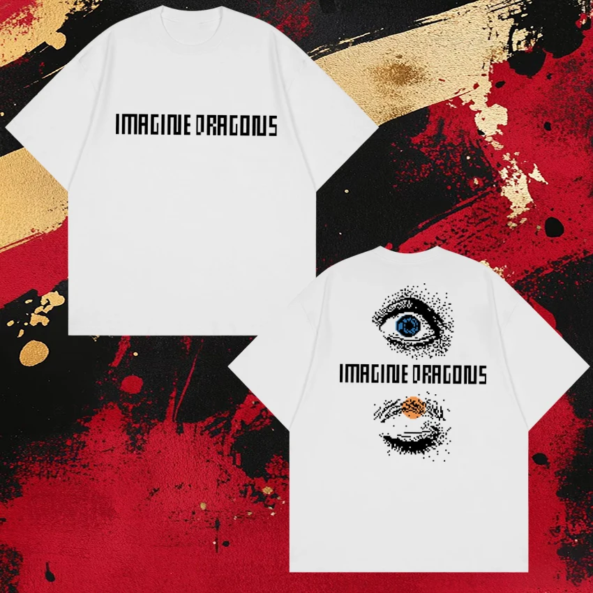 

Summer Rock band Imagine Dragons Tour 2026 New short sleeve T-shirts Men Women vintage Hip Hop Tops Unisex 100% Cotton T shirt
