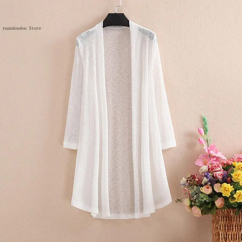 Summer and Autumn Pure Color Shawl Medium To Long Chiffon Sun Protection Clothing Paired Cloak and Outerwear for Women