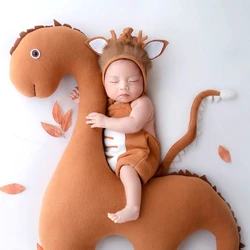 Newborn Photo Set Dragon Hat Plush Romper Set Photo Props Baby Animal Costume Infant Photography Suit 0-3Month