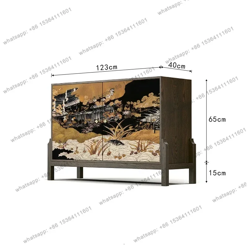 living room retro solid wood dining side cabinet integrated entrance cabinet against the wall bedroom tall cabinet