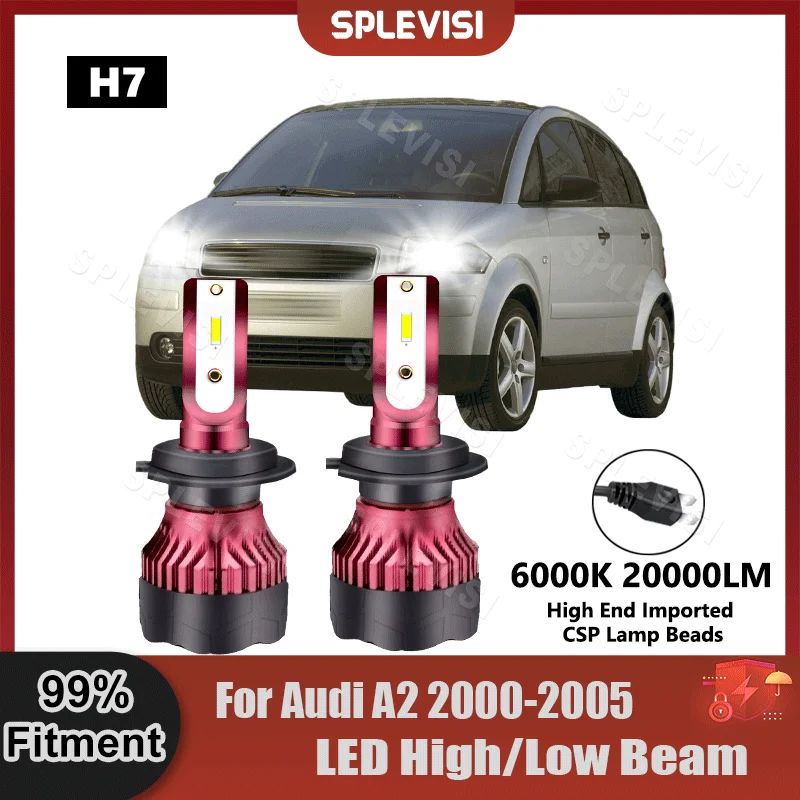 

2PCS 360 Degree Beam LED Headlamp High/Low Light Bulbs CSP Chips 200W 20000LM For Audi A2 2000 2001 2002 2003 2004 2005