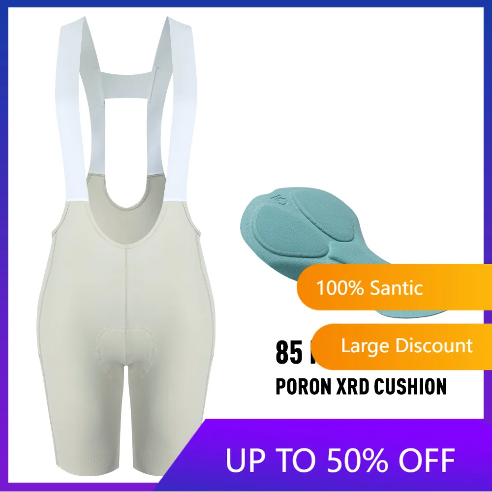 

Santic New Women Cycling Bib Shorts MTB Road Cycling Bib Shorts With Pocket Sponge Cushion Summer Breathable 28℃+ TL26C05210G