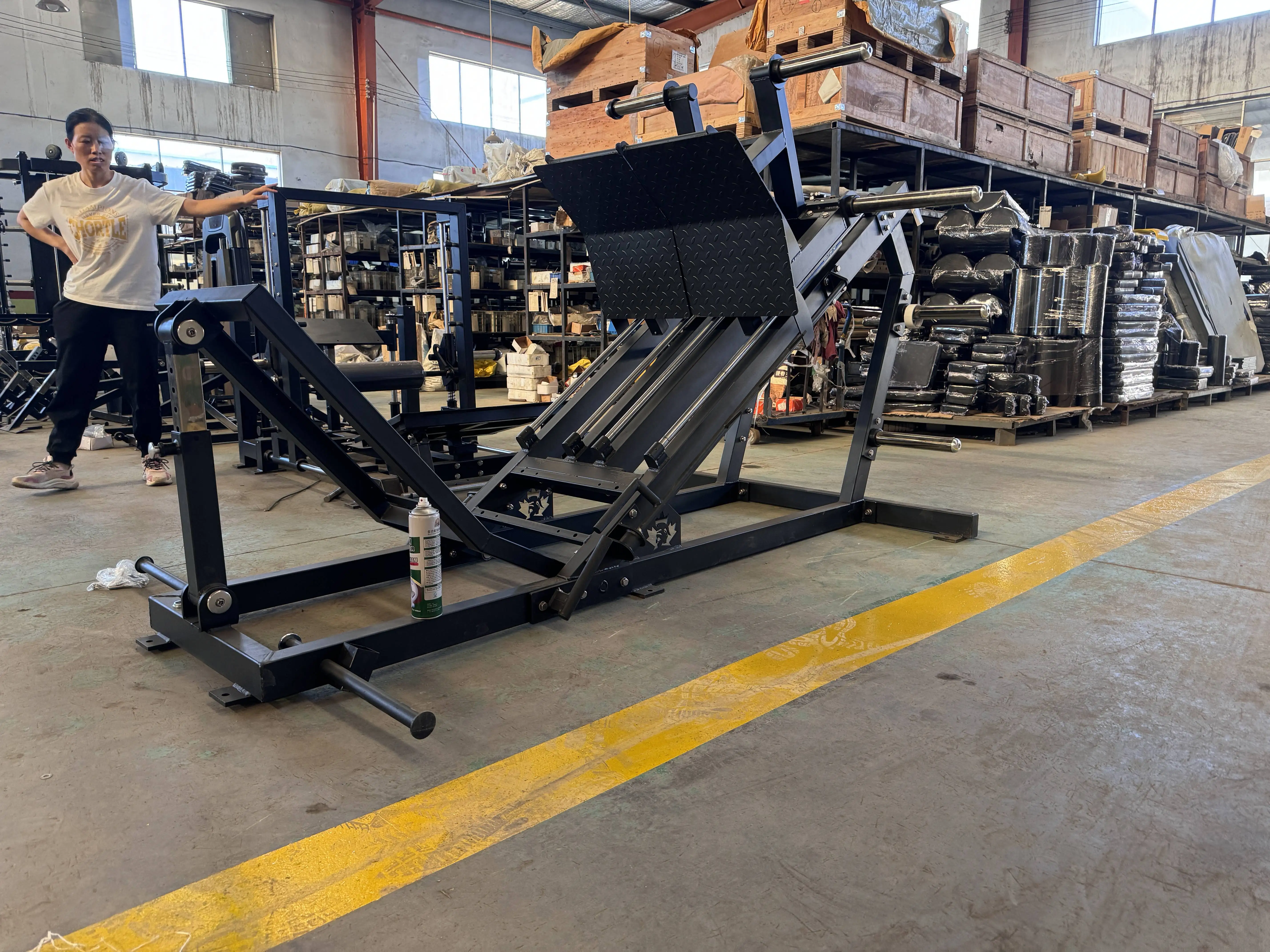 เครื่องบริหารกล้ามเนื้อขาแบบแผ่นน้ำหนัก 45 องศา เครื่องกดขาข้างเดียว