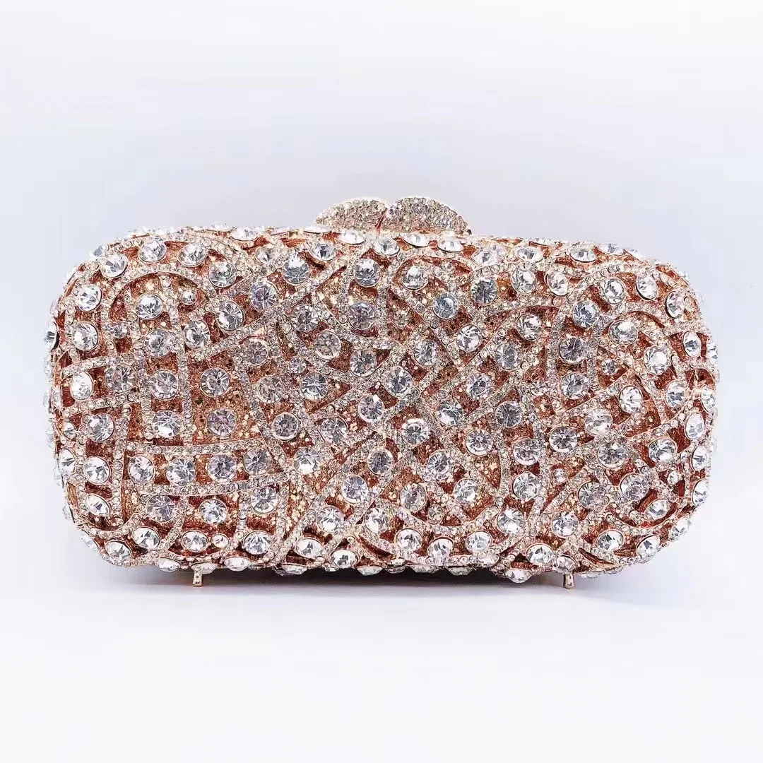 

New White Clear/Sliver Crystal Evening Bags Diamond Clutches WHTUOHENG Wedding Purse Luxury Rhinestone Purses Party Handbags