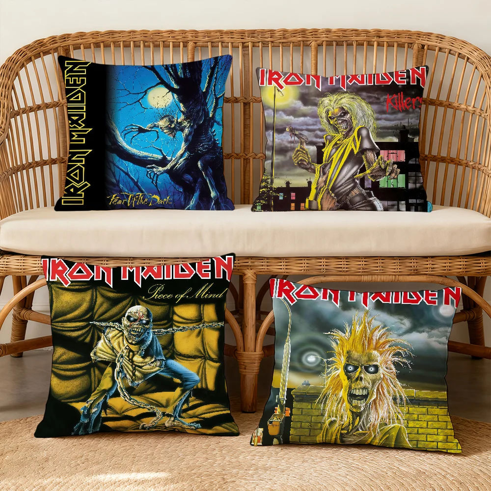 Band I-Iron M-MaidenES Cushion Cover Square Decorative Throw Pillow Case Sofa Bed Living Room Anniversary Gifts