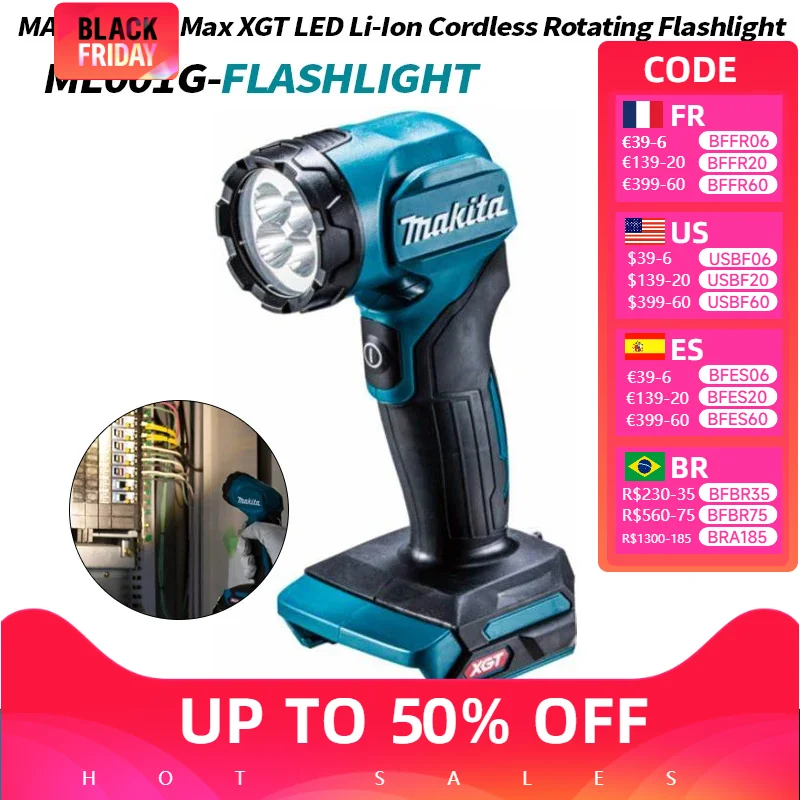 Makita ML001G LED Flashlight XGT 40Vmax  Rechargeable 160lm indoor outdoors night Searchlight Bare Tool MAKITA Flashlight