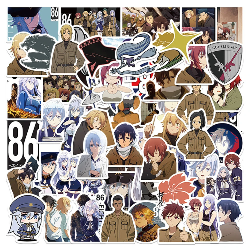 10/30/50pcs 86 Eighty Six Anime Stickers Shin Lena Cartoon Decals Water Bottle Scrapbook Phone Waterproof Graffiti Sticker Pack