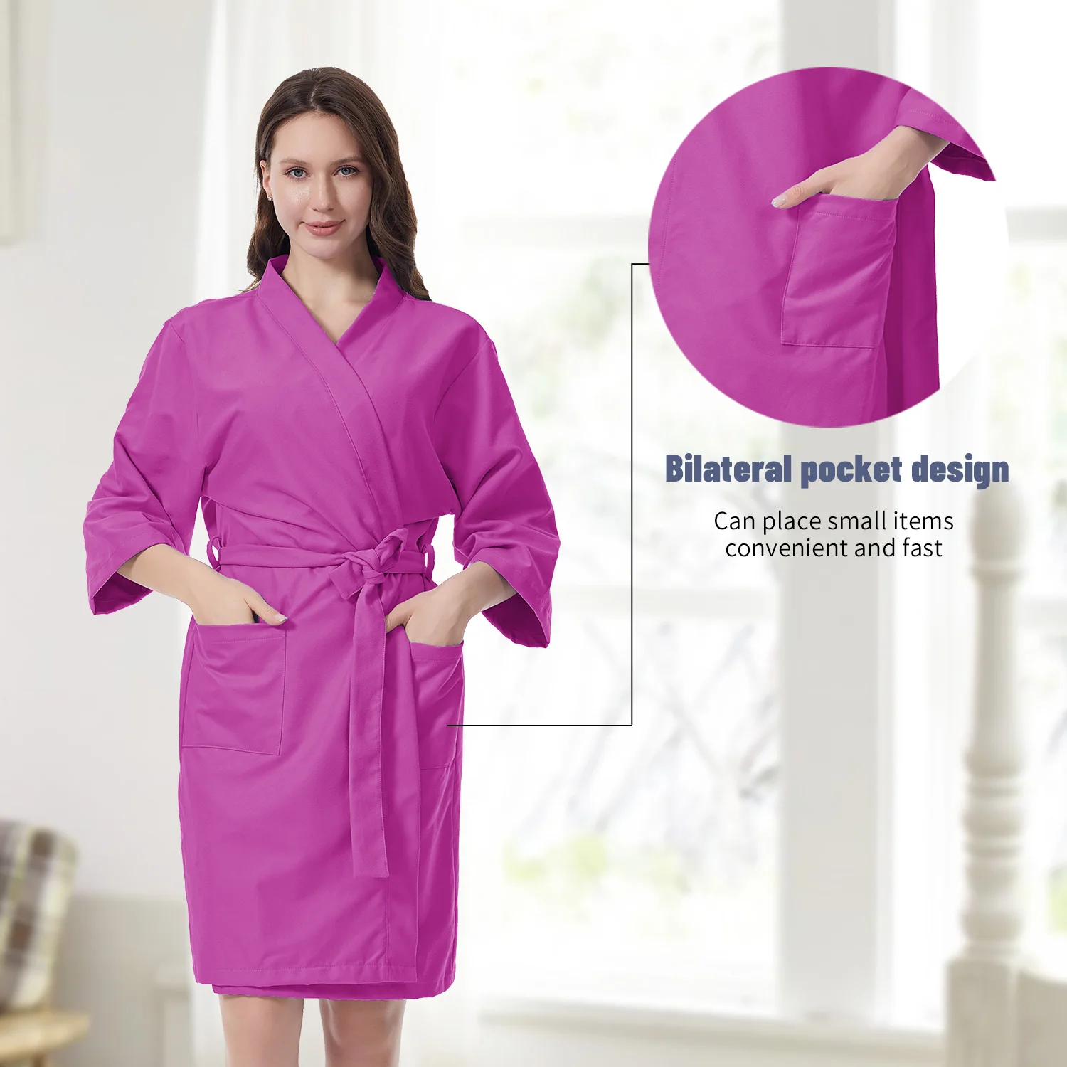 Microvezel unisex badjas, zacht, lichtgewicht en superabsorberend, vriendelijke huid, strand, badkamer, zwemmen