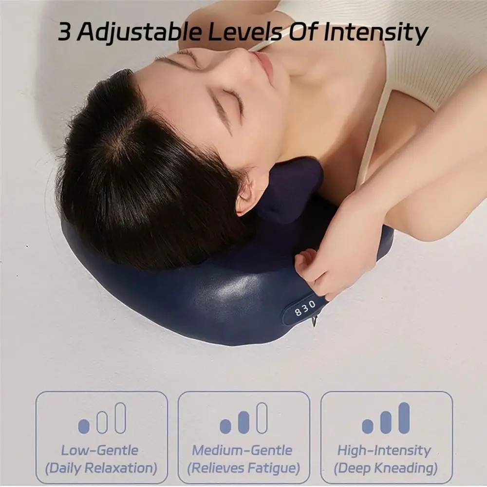

Full-Body Use Pillow Neck & Shoulder Massager Ultra-Quiet Three Modes 4D Neck Massager Clip-kneading Adjustable Strength