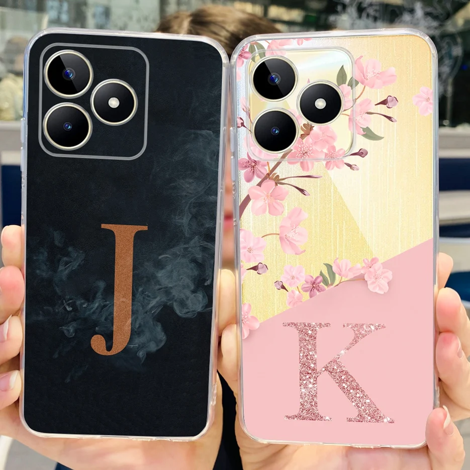 For Realme Note 50 Case RMX3834 Luxury Letters Cover Durable Clear Silicone Phone Case For Realme Note 50 Note50 Soft TPU Fundas