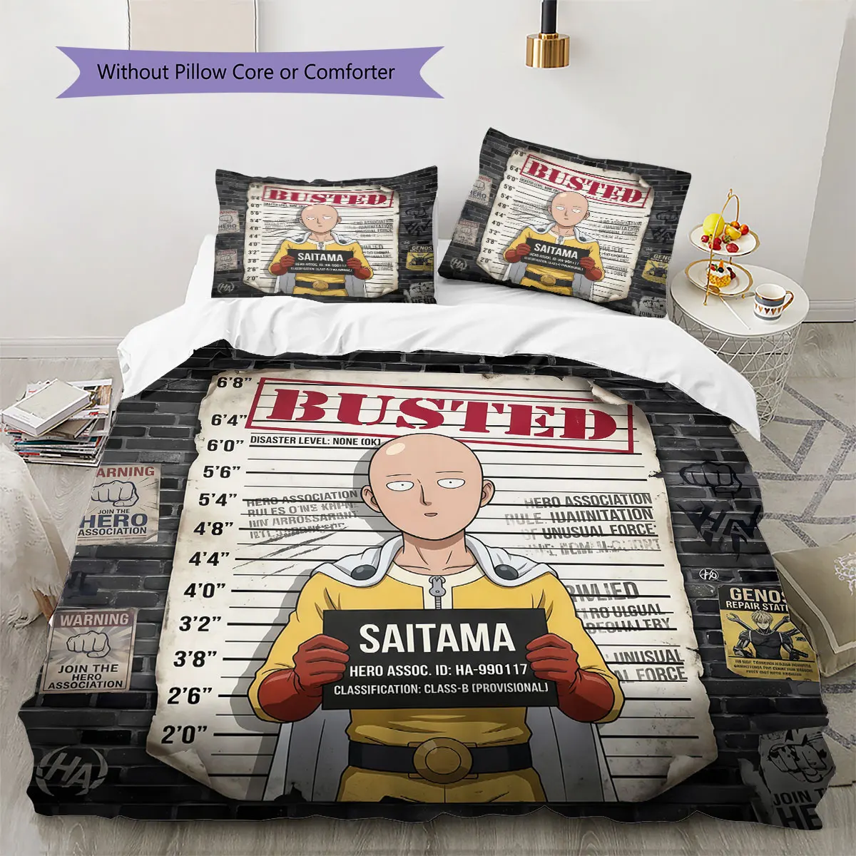 One-Punch Man Soft Duvet Cover Children's Bedding Set,Extra Large Size Gifts Various Sizes Available -HE211
