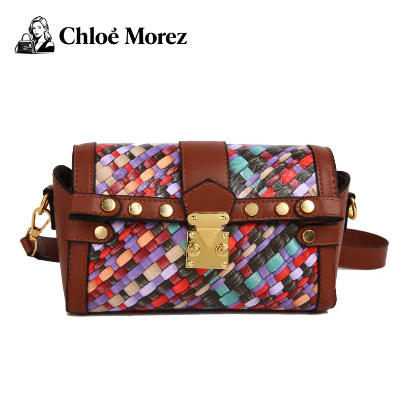 حقيبة نسائية عصرية متباينة حقيبة كتف مفردة متخصصة ريترو متعددة الاستخدامات كتف واحد حقيبة كروس مربعة صغيرة #1