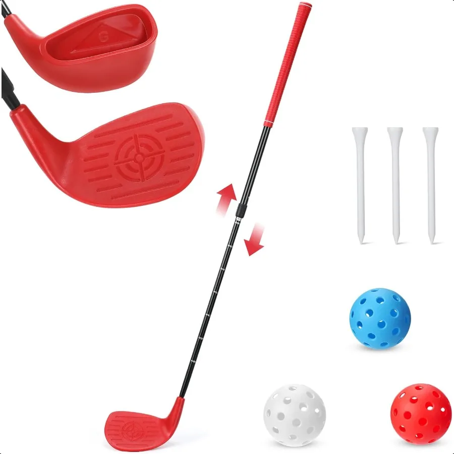

Backyard Golf Club Set Adjustable Golf Club for Backyard Game Plastic Golf Chipping Clubs Hit Plastic Golf Balls Outdoor Indoor