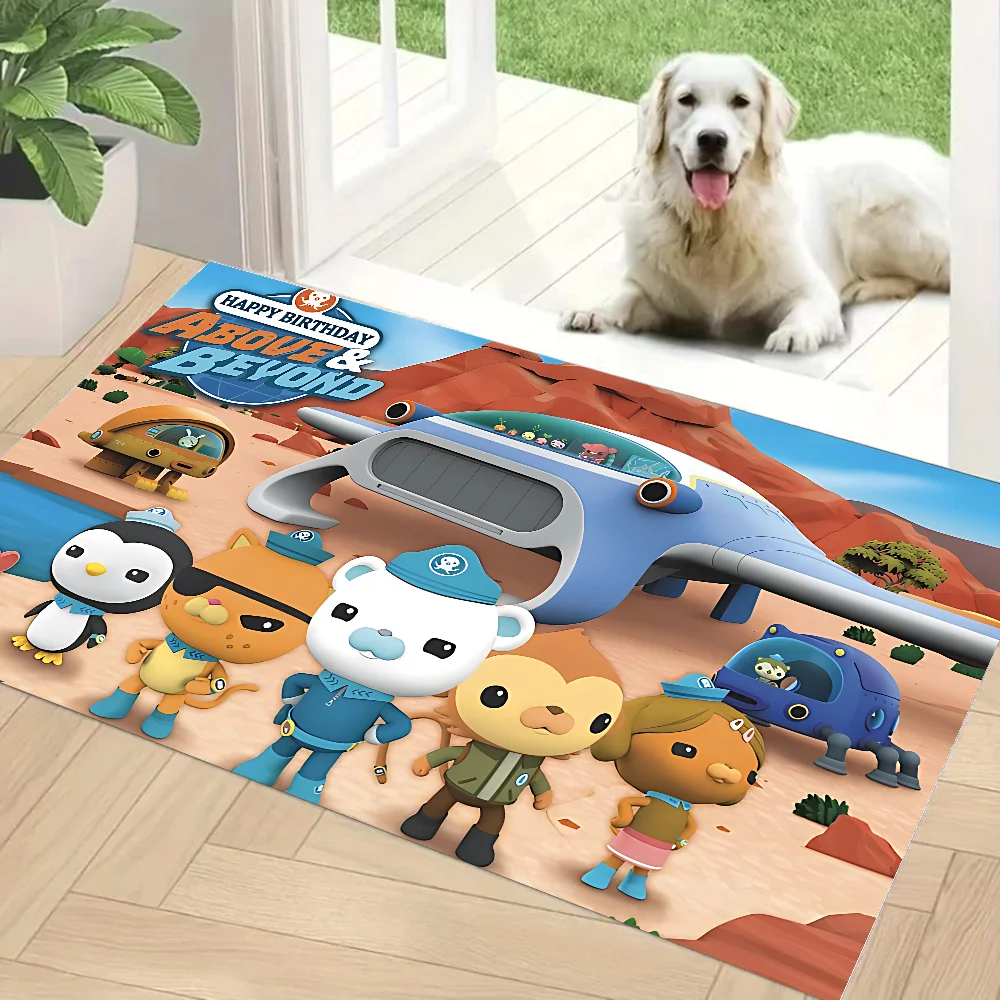 The Octonauts Birthday Supplies Girl Party Banner Floor Mat Graphic Printed Flannel Doormats Kitchen Entrance Carpet Home Decor