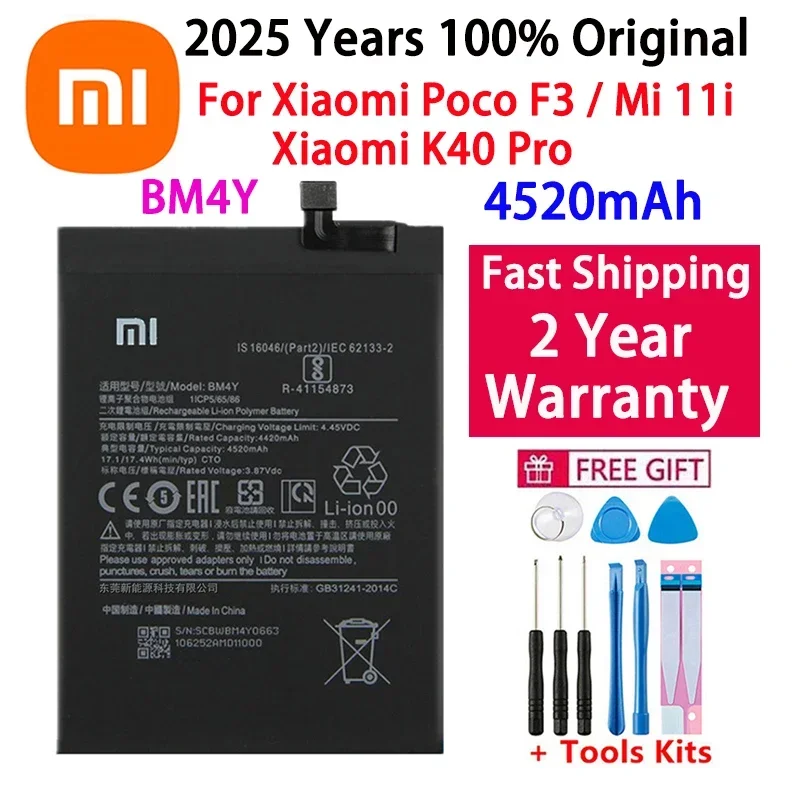 100% Original Battery For Xiaomi Pocophone Poco Mi Mix Redmi 1 2 2S 3 4 X3 F3 K40 10T 11T 5G Mi11 11i Lite Ultra Pro Batteries image 6