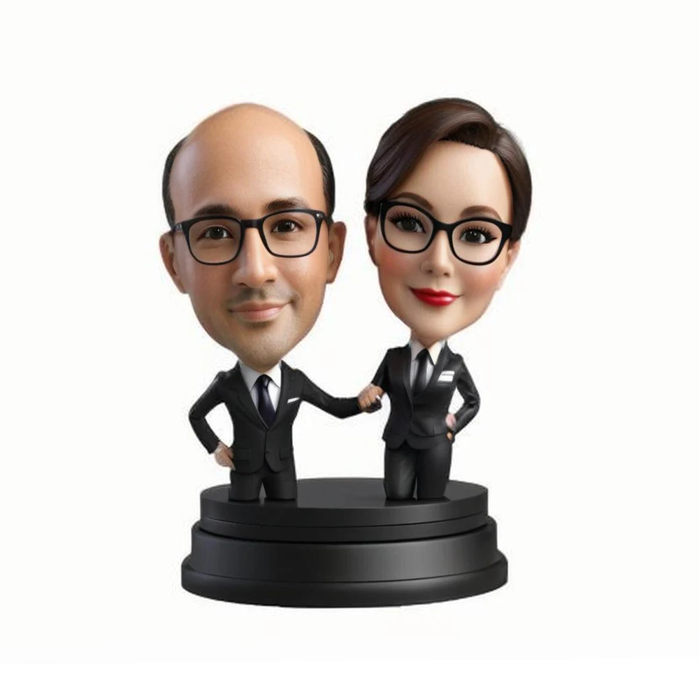 

Custom Mini Figurine, Business Couple Bobblehead, Professional Attire, Handmade Statue Based on Your Photo 3-4 Inches