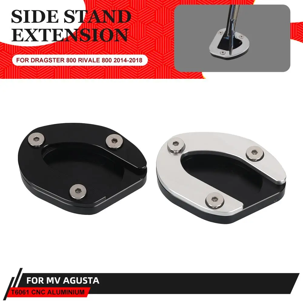 

For MV Agusta Dragster 800 Rivale 800 2014-2015-2016-2017-2018 CNC Kickstand Foot Side Stand Extension Pad Support Enlarge Plate
