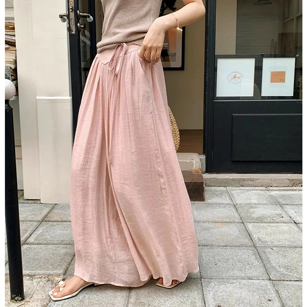 Women's Y2K Vintage Summer Clothing New chiffon Skirts Pants Puffy Dress Wide Leg Baggy Trousers Korean Style Women 2023 Clothes