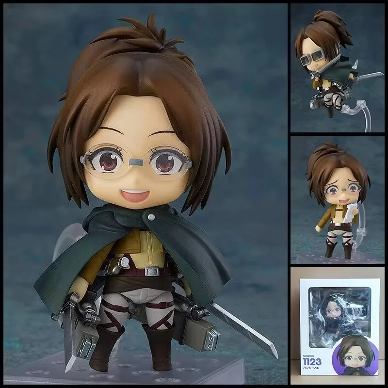Anime Ataque a los Titanes 1123 # Hange Zoe 2000 # Figuras de Acción de Eren Jaeger y Mikasa Ackerman, Modelo de Dibujos Animados, Muñeco Articulado, Adorno, Regalo