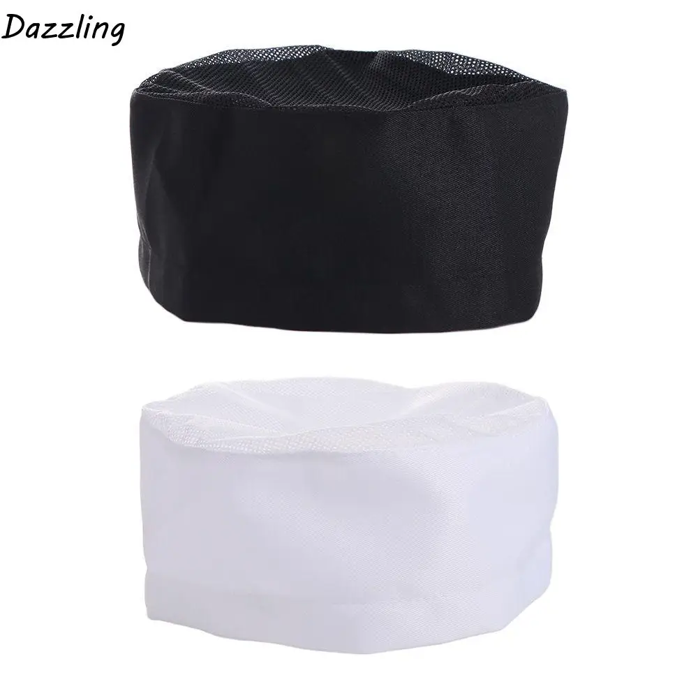 

Japanese-Style Breathable Sushi Cap Adjutable Strap Single Layered Chef Flat Top Caps No Eaves WIth Mesh Top Chef Hat