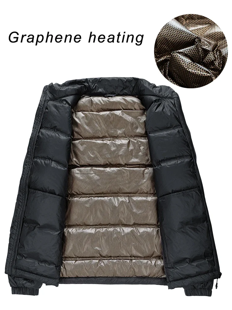 Winter Men's Puffer Jacket Business Casual Stand Collar Windbreaker Coat White Duck Down Padded Warm Down Jackets Big Size 8XL