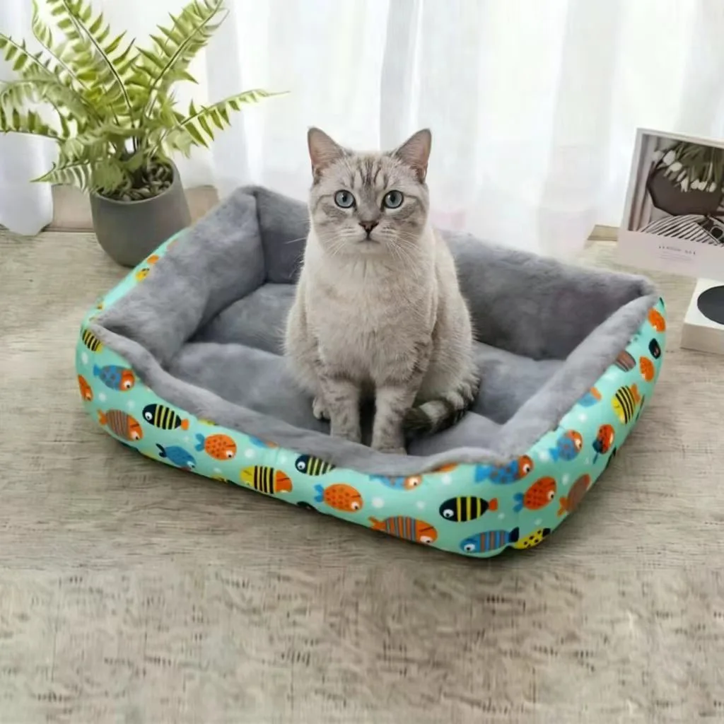 Cama alfombra con peces para gatos y perros – Antideslizante interior - imagen 3