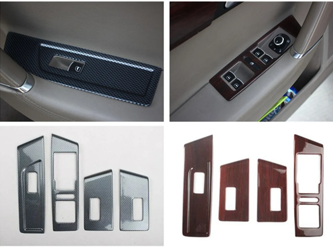 4pcs/lot Car stickers ABS carbon fiber grain car window lift panel decoration cover for 2012-2015 VW Volkswagen Passat B7  CC