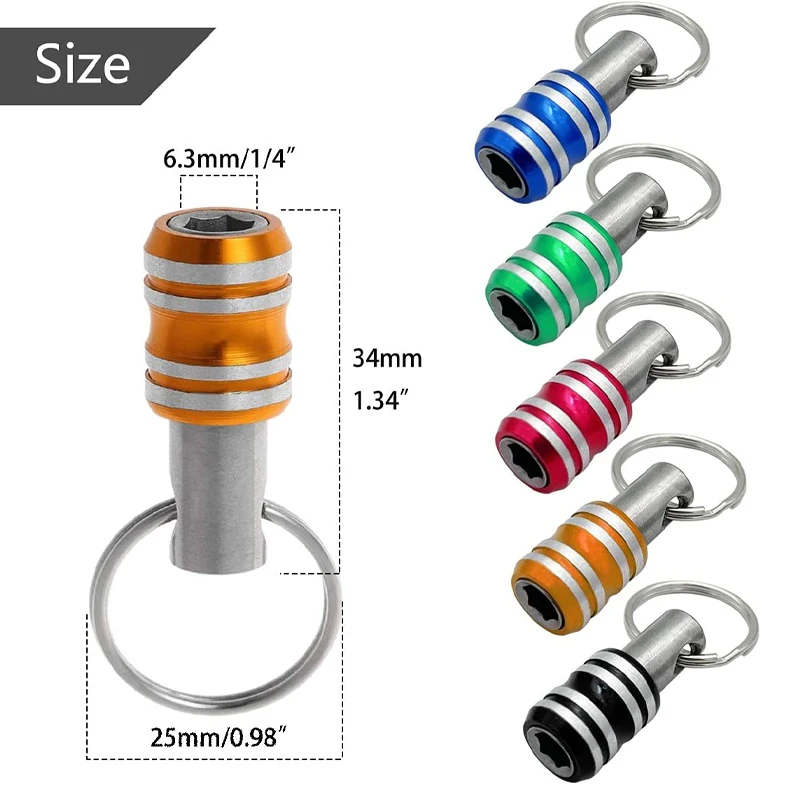 1/4inch Hex Shank Screwdriver Bits Holder Extension Bar Drill Screw Adapter Quick Release Keychain Easy Change Hand-held Drill