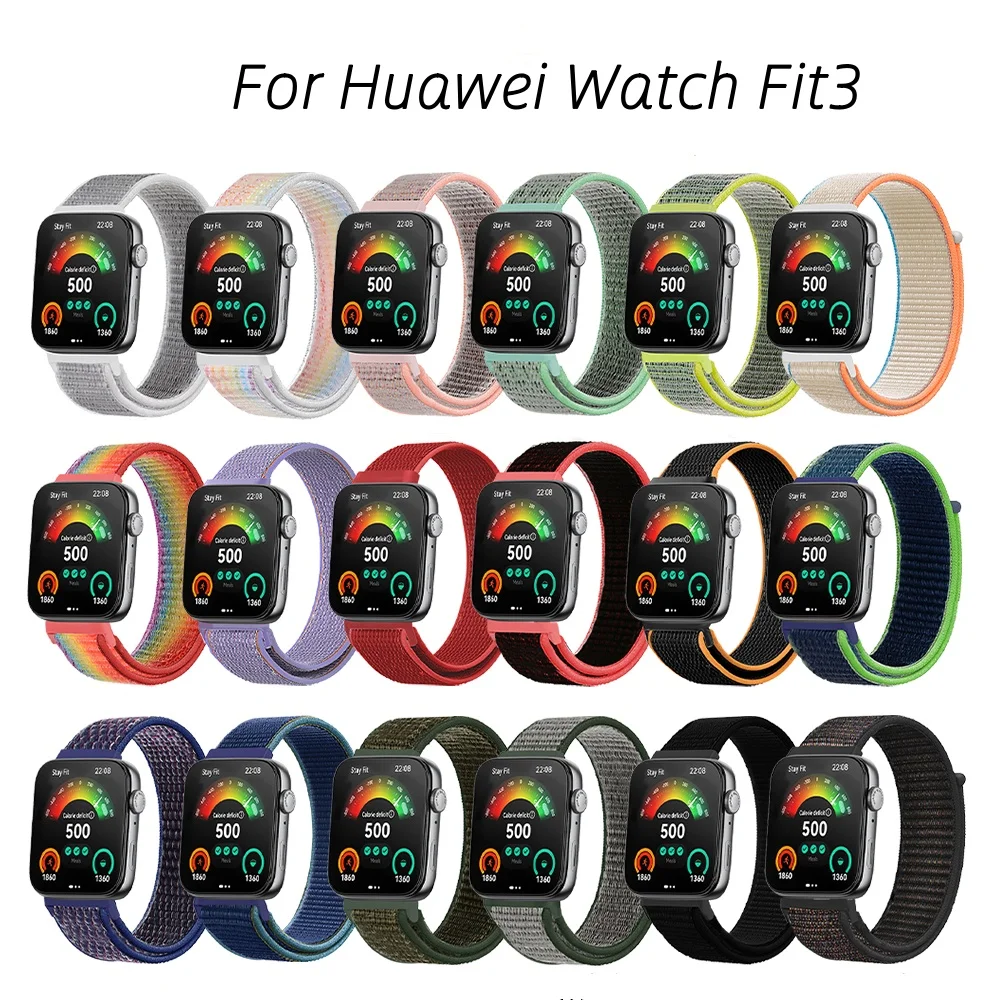 Bracelet en nylon réglable à dégagement rapide pour montre Huawei Fit 3, bracelet en tissu doux, bracelet pour homme et femme