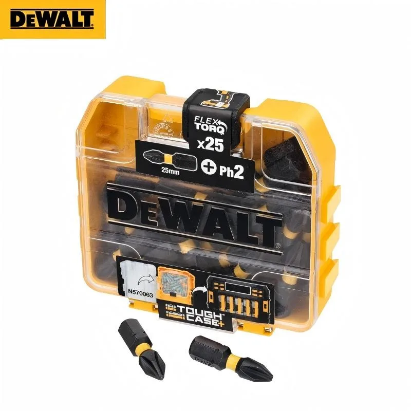 DEWALT DT70555T-QZ 25-Piece Extreme FLEXTORQ PH2 25mm Screwdriver Bit Set in Small Bulk Storage Case, Power Tool Accessories