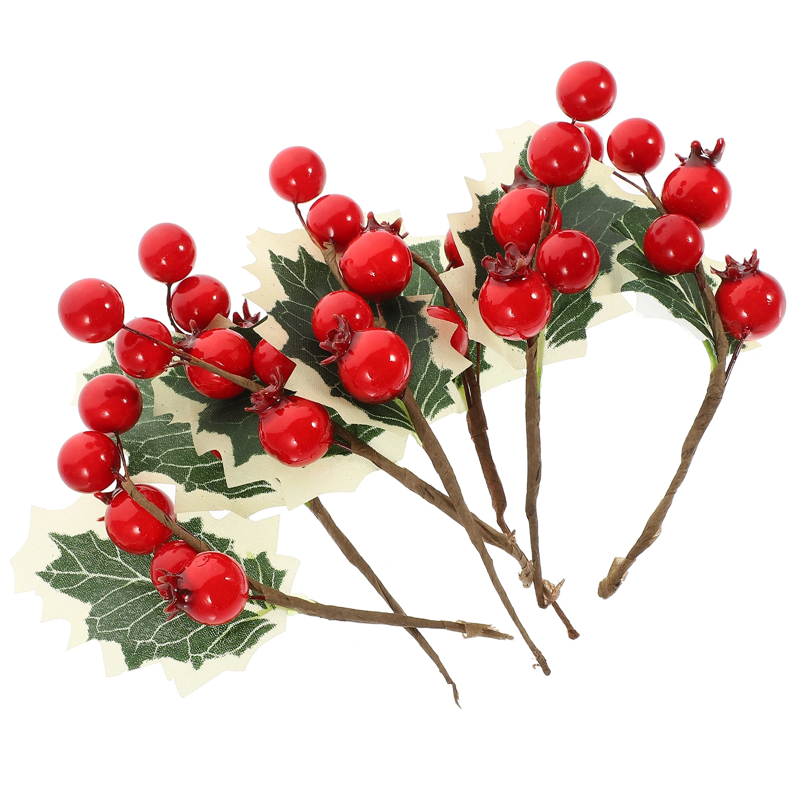 

10 Pcs Artificial Berry Christmas Decorations Bright Pine Cone Vase Filler Stems Fake Leaf Picks DIY Craft Holiday TableDecor