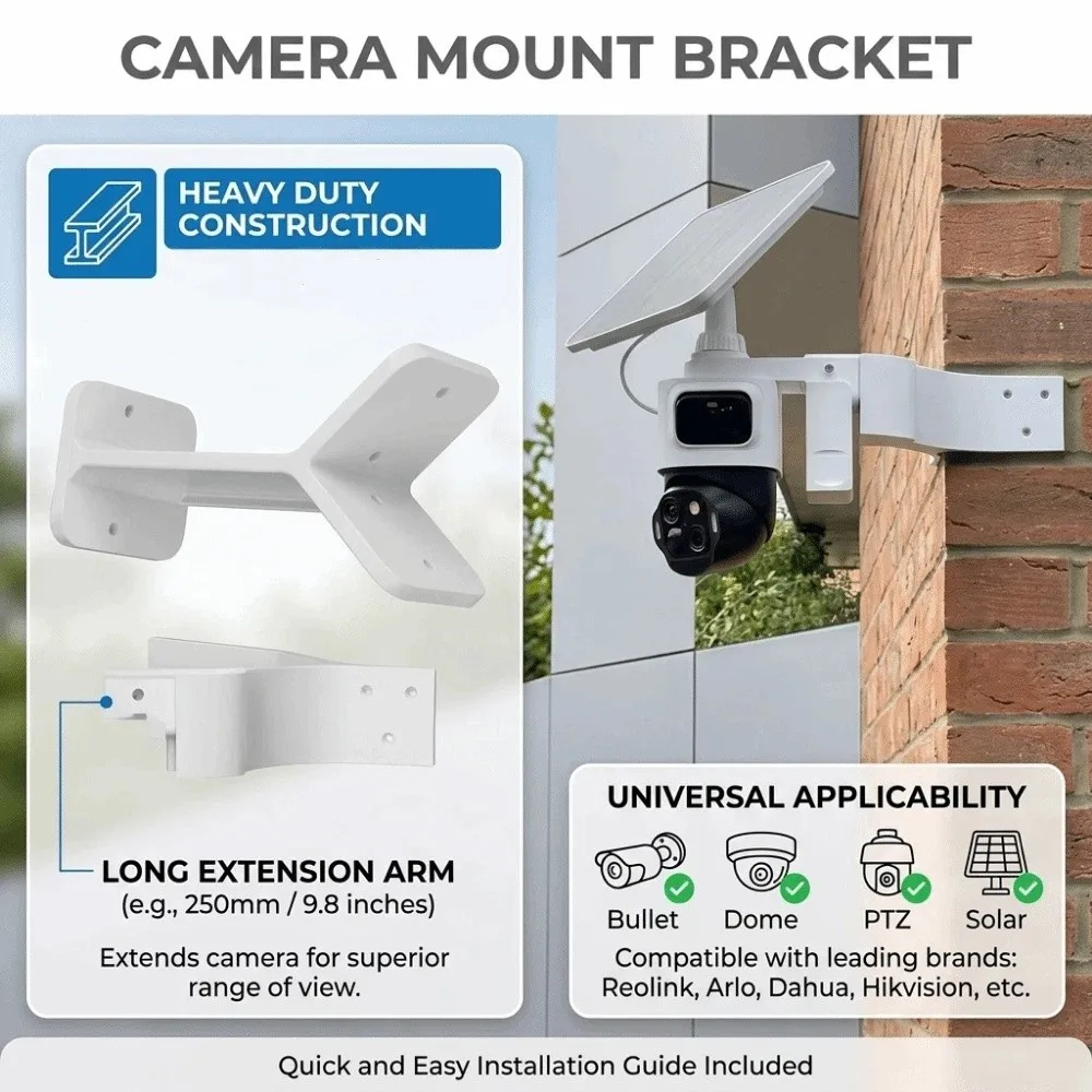 Outdoor Corner Camera Mount Bracket Heavy Duty Universal Security Camera Wall Support Long Arm Easy Install Outdoor Camera Frame
