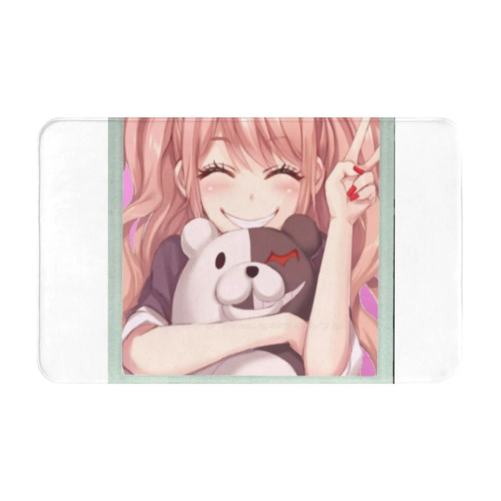 Enoshima 3D Household Goods Mat Rug Carpet Foot Pad 1412Nohbdy Enoshima Junko Danganronpa Japanese Anime Girl Black White