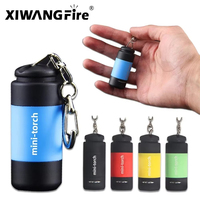 USB Rechargeable LED Multifunctional Strong Light Pocket Keychain Flashlight Waterproof Outdoor Hiking Camping Mini Flashlight