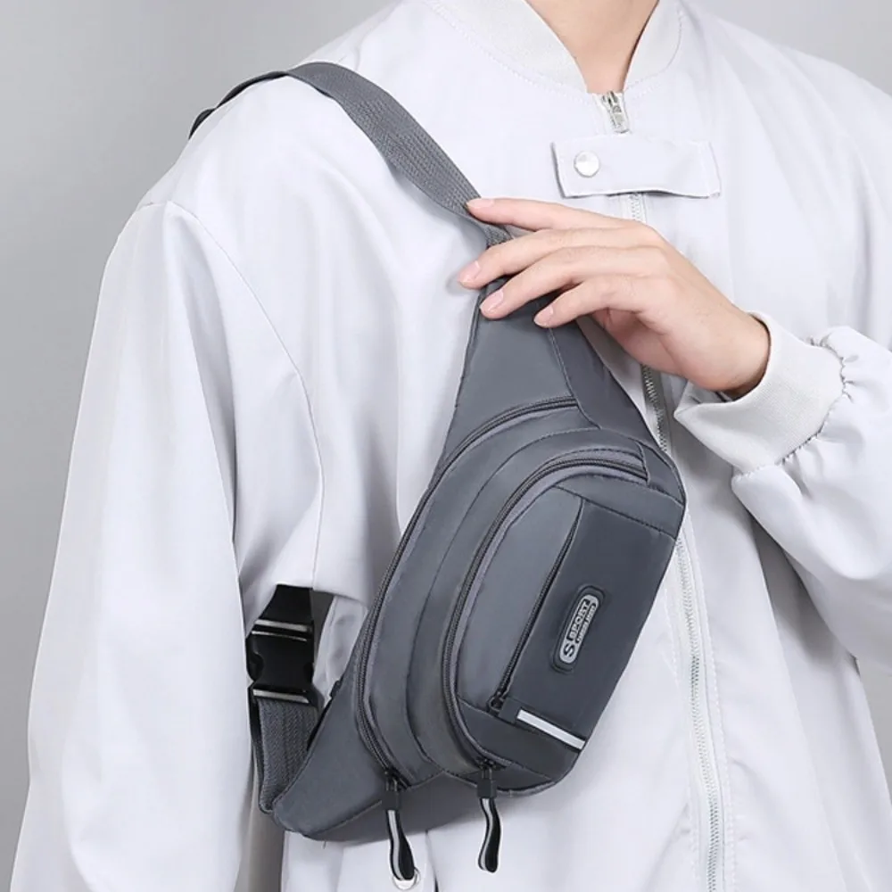 

Multi-layer Storage Mobile Waist Bag Large Capacity Wear-resistant Men Chest Bag Multi Functional Adjustable Strap