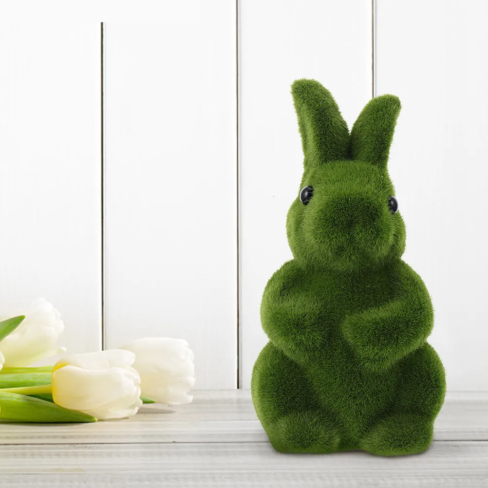 

2Pcs Easter Rabbit Decor Garden Bunny Sculpture for Lawn Yard Wedding Scene Layout Spring Festive Decoration Bright