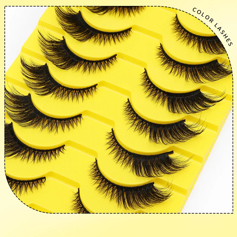DINGSEN False Eyelashes - Dense Cat Eye Slant Eyelashes, European Style, 10 Pairs