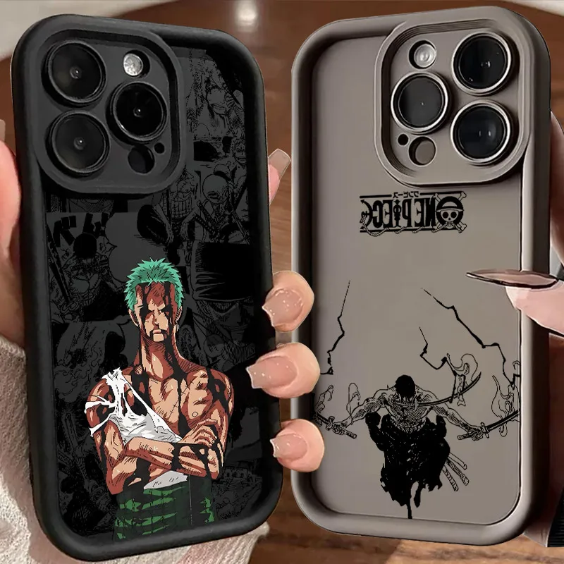 Funda de Silicona Suave con Diseño de Anime de Zoro para iPhone 17 11 15 16 13 Pro Max 14 Plus 12 Pro 16E 17AIR, Resistente a Impactos