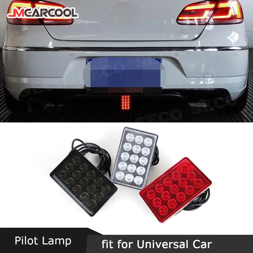 

JMCARCOOL Car Rear Trunk Spoiler Lip LED Lights Red Black Rear Bumper Lip Pilot Lamp For BMW For Benz For VW For Universal Car