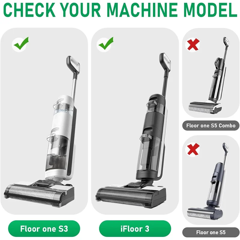 بكرات فرشاة بديلة من ABZA ومجموعات فلتر HEPA لأجزاء المكنسة الكهربائية الرطبة والجافة اللاسلكية Tineco Ifloor 3 والأرضية One S3