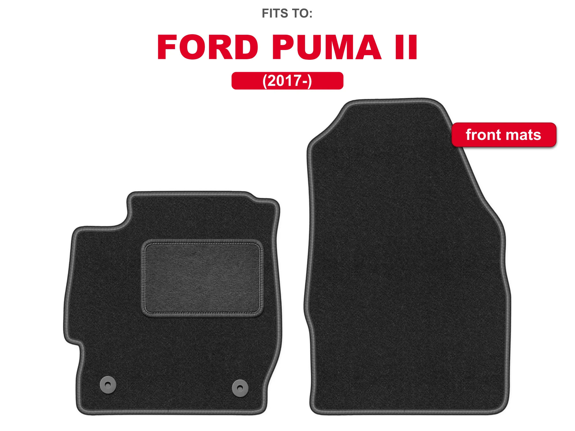 2017 Ford Puma II-crossover grafietkleurige auto vloermattenset voor voertuigvloer