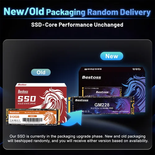 Imagen 2 del producto Bestoss M2 2280 NVMe SSD M.2 PCIe3.0x4 SSD 128G 256GB 512GB 1TB 2TB disco duro interno para ordenador portátil de escritorio