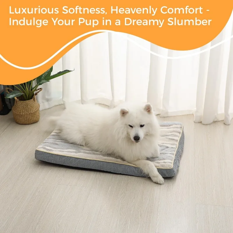 Dog Bed for Large Dogs, Orthopedic Dog Bed with Removable Cover, Egg Crate Foam Pet Bed Mat,Dog Bed Medium Size Dog