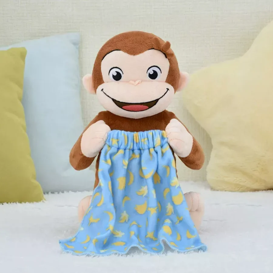 

New Cute Kawaii Anime Curious George Monkey Peek-a-boo Plush 35CM Kids Stuffed Animals Toys For Children Gifts