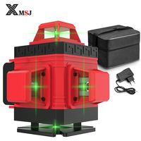 16/12/8 Lines 3D/4D Laser Level Green Light 3° Self-Leveling 360 Horizontal Vertical Cross Beam Powerful Laser Level Plastic