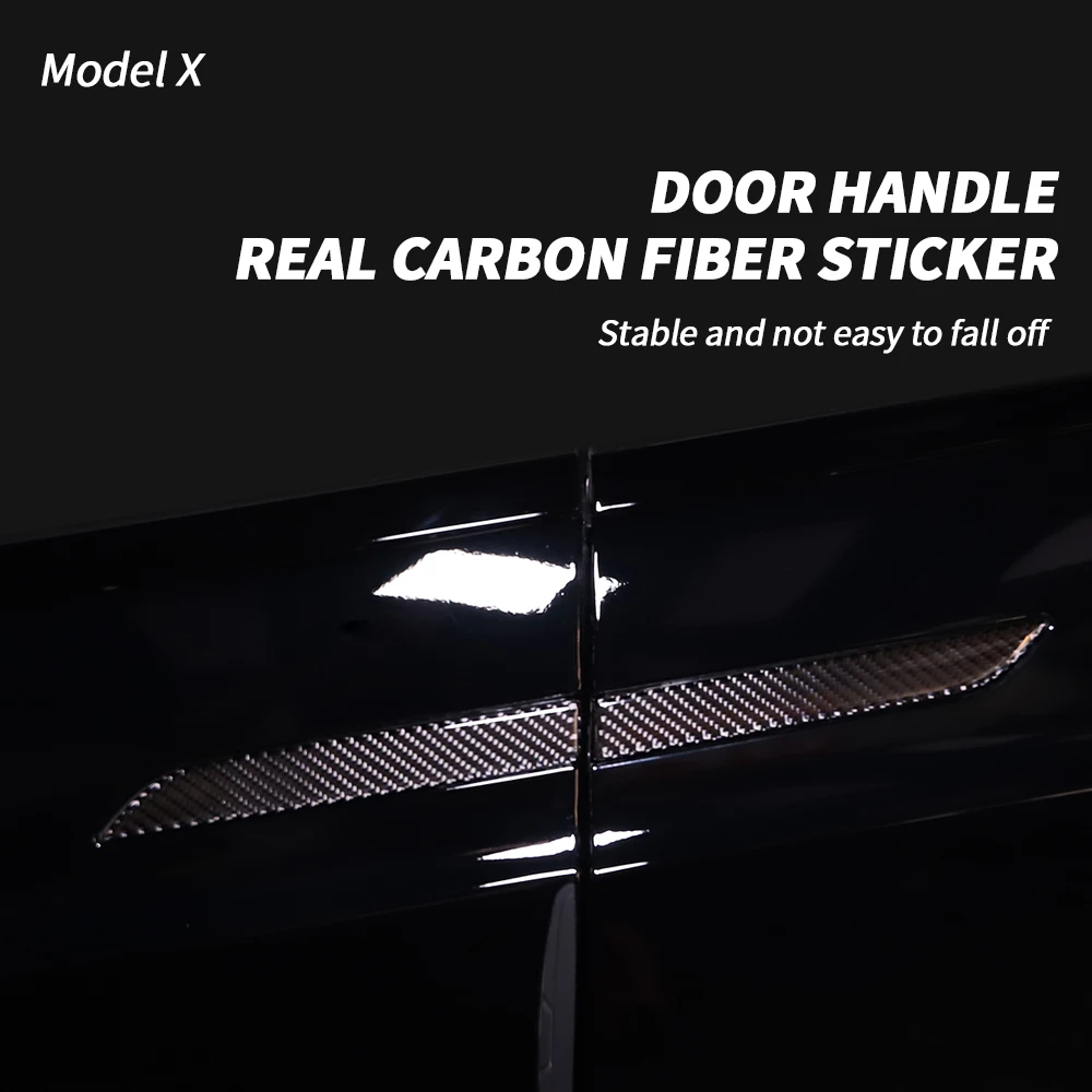 carbon fiber Outer door handle patch For Tesla Model X 2023 Handle sticker accessories Handle shell Exterior Modifications