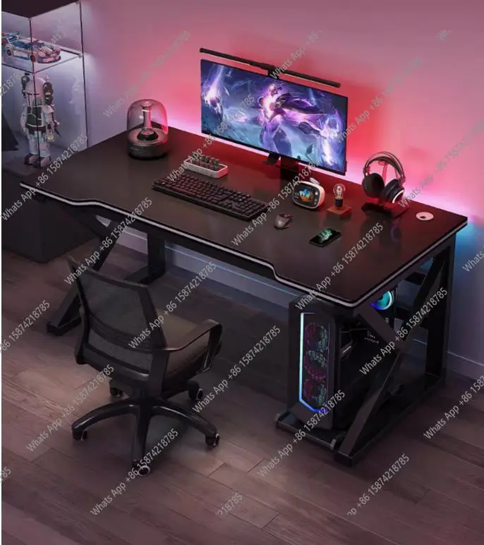 

SM Foldable Study Table Chair Se Dual Computer Desk Shaped Modern Minimalist Bedroom Home Office Gaming Desk Height Adjustable