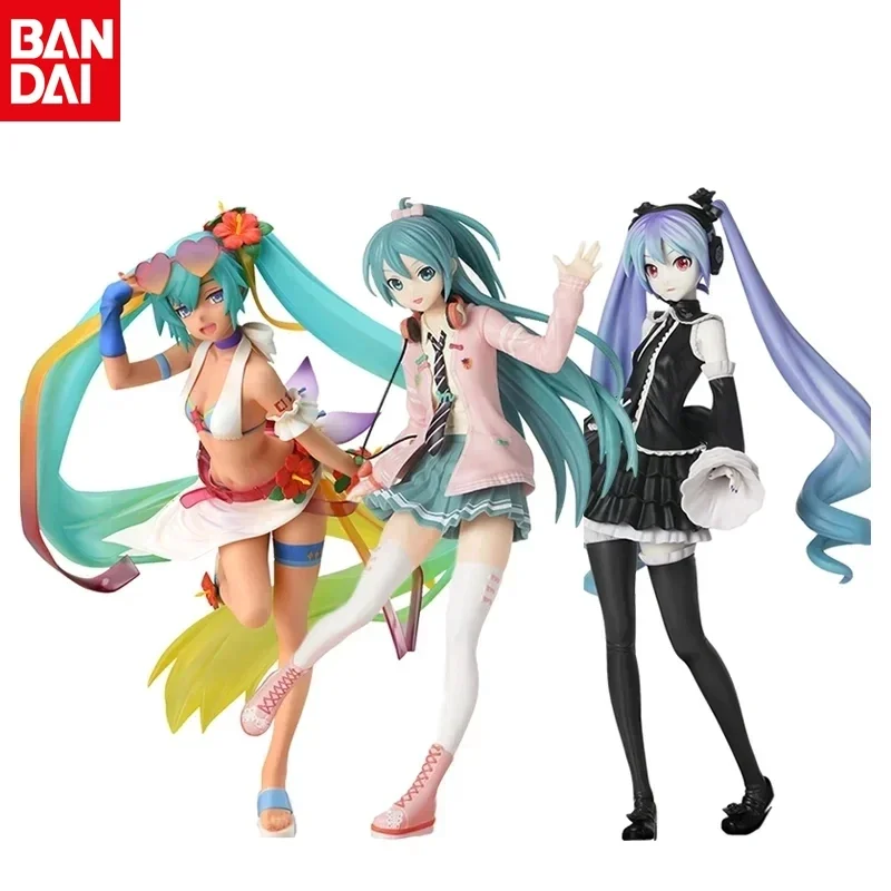 BANDAI VOCALOID MIKU-Figurine d'Action Authentique, Différents Styles de Mignons Personnages de Dessin Animé, Modèle d'Ornements, Nouvelle Collection